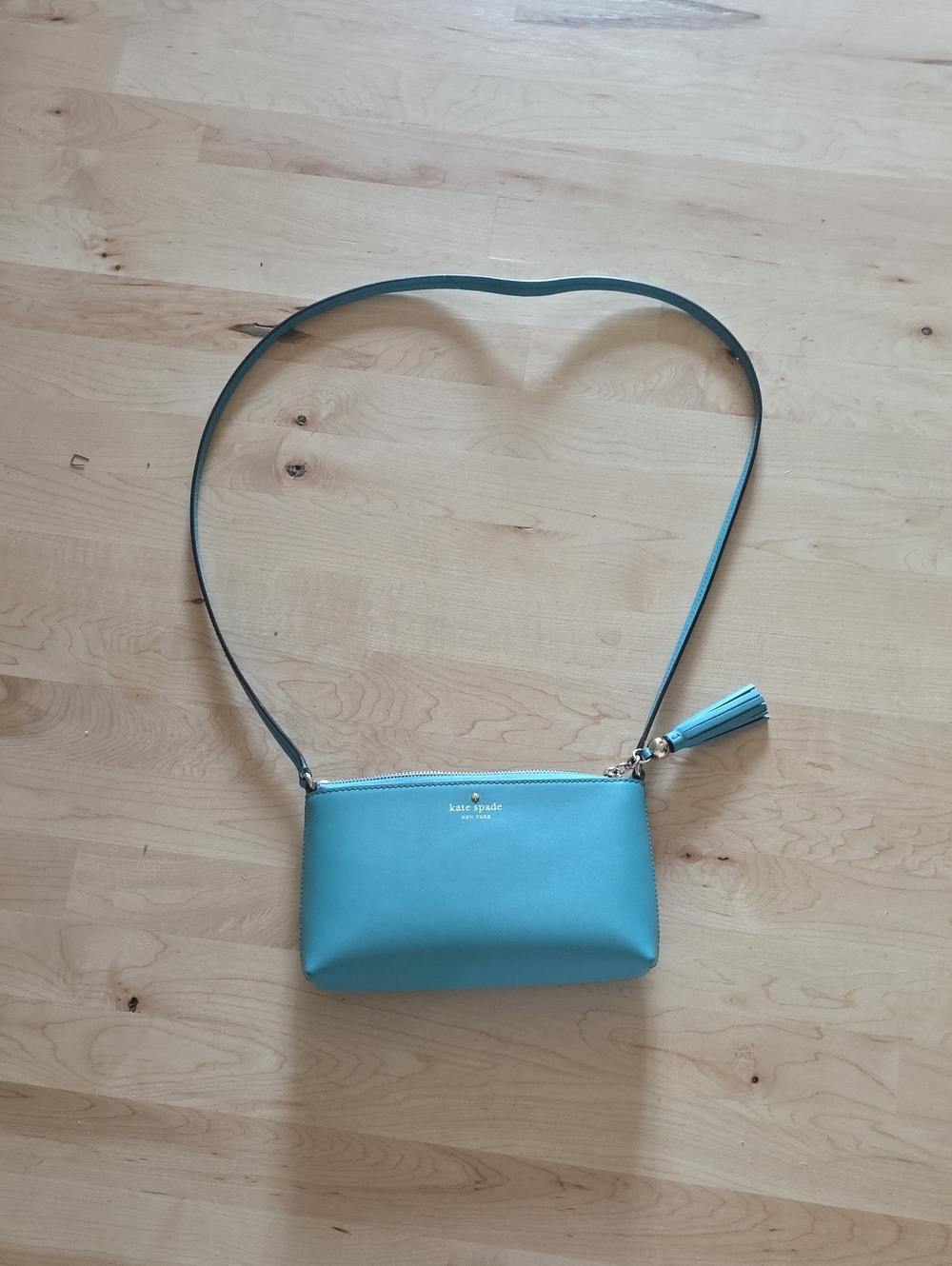 kate spade Turquoise Crossbody with Tassel Accent